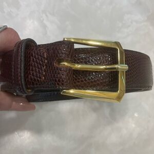 Trafalgar Brown Leather Belt with Gold Buckle